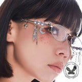 Japanese Star Bow Decorated Oval Frame PC Sunglasses 02 | Gthic.com