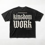 Kingdom Work Gothic Christian Vintage Washed T-shirt | Gthic.com