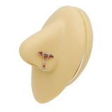 L Rod Love Heart Wings Inlaid Zircon Stainless Steel Nose Ring