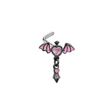 L Rod Love Heart Wings Inlaid Zircon Stainless Steel Nose Ring