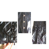 Lace-Up Abdomen Shapewear PVC Leather Dress | Gthic.com