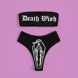 Letters Print Monster Skull Bikini Set | Gthic.com
