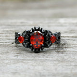 Lotus Zircon Inlaid Brass Gothic Ring | Gthic.com