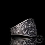 Lucky Cloud Chinese Dragon Sterling Silver Ring | Gthic.com