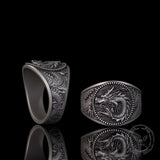 Lucky Cloud Chinese Dragon Sterling Silver Ring | Gthic.com