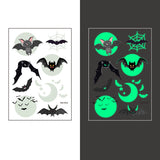 Pegatinas de tatuajes temporales de murciélago luminoso