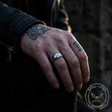 Luminous Hexagon Pattern Soccer Stainless Steel Ring | Gthic.com