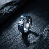 Luminous Hexagon Pattern Soccer Stainless Steel Ring | Gthic.com
