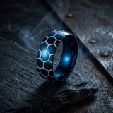 Luminous Hexagon Pattern Soccer Stainless Steel Ring