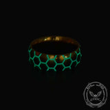 Luminous Hexagon Pattern Soccer Stainless Steel Ring