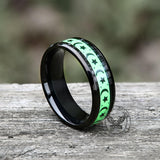 Luminous Star Moon Stainless Steel Epoxy Ring