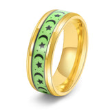 Luminous Star Moon Stainless Steel Epoxy Ring | Gthic.com