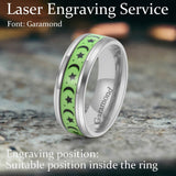 Luminous Star Moon Stainless Steel Epoxy Ring