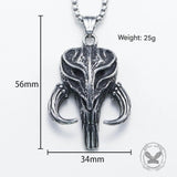 Mandalorian Symbol Skull Stainless Steel Pendant