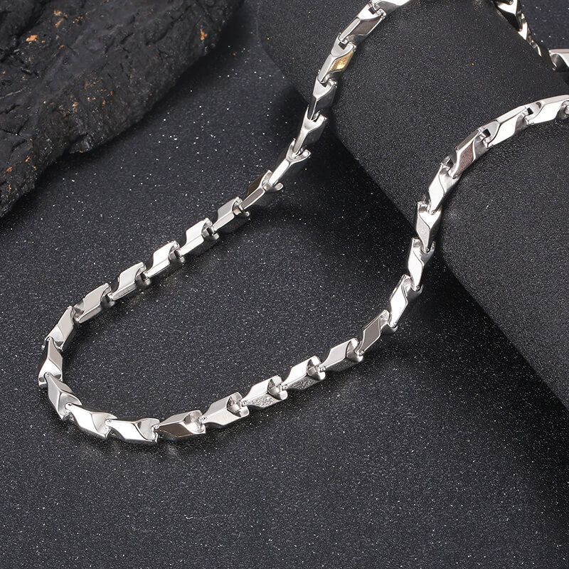 Dragon Bone Stainless Steel Necklace, Silver / 60 cm