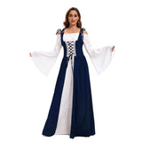 Medieval Court Retro Stage Performance Long Dress Set