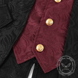 Medieval Punk Floral Pattern Long Tuxedo Costume