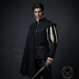 Medieval Renaissance High-Collar Coat Cloak Costume Set | Gthic.com