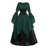 Medieval Renaissance Witch Square Neck Gown Dress