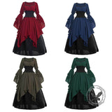 Medieval Renaissance Witch Square Neck Gown Dress