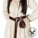 Medieval Retro Floral Rivets Drawstring Waist Bag 03 | Gthic.com