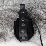 Medieval Retro Floral Rivets Drawstring Waist Bag