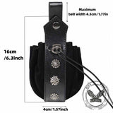 Medieval Retro Floral Rivets Drawstring Waist Bag