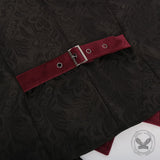 Medieval Retro Red And Black Waistcoat Costume