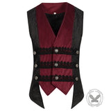 Medieval Retro Red And Black Waistcoat Costume | Gthic.com
