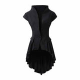 Medieval Retro Stand Collar Single Button Frock Coat 01 | Gthic.com