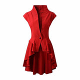 Medieval Retro Stand Collar Single Button Frock Coat 03 | Gthic.com