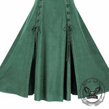 Medieval Solid Square Neck Lace-Up Sleeveless Dress
