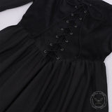 Medieval Square-Neck Lace-Up Bell Sleeves Dress