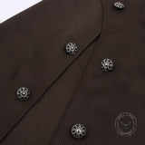 Medieval Steampunk Long One-Shoulder Cloak