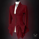 Medieval Victorian Ruffle V-Neck Corset Blouse