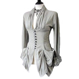 Medieval Victorian Ruffle V-Neck Corset Blouse | Gthic.com