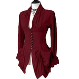 Medieval Victorian Ruffle V-Neck Corset Blouse | Gthic.com