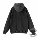 Memento Mori Frog Skeleton Mushroom Vintage Washed Hoodie | Gthic.com