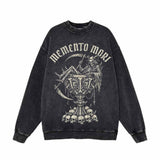 Memento Mori Grim Reaper Vintage Washed Sweatshirt | Gthic.com