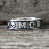 Memento Mori Letters Skull Sterling Silver Ring