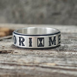 Memento Mori Letters Skull Sterling Silver Ring