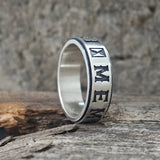 Memento Mori Letters Skull Sterling Silver Ring