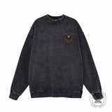 Memento Mori Meditating Skeleton Vintage Washed Sweatshirt