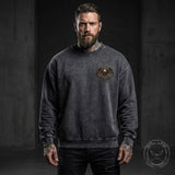 Memento Mori Meditating Skeleton Vintage Washed Sweatshirt | Gthic.com