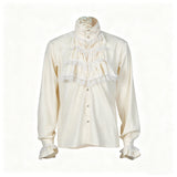 Men's Medieval Gothic Ruffled Stand Collar Long Sleeve Shirt