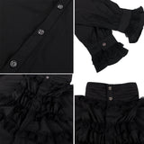 Men's Medieval Gothic Ruffled Stand Collar Long Sleeve Shirt | Gthic.com