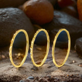 Minimalist 3Pcs Stainless Steel Stackable Ring Set | Gthic.com