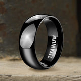 Minimalist Black Glossy Titanium Ring | Gthic.com