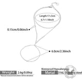 Minimalist CZ Stainless Steel Ring Attached Bracelet