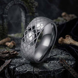 Minimalist Diamond Grid Stainless Steel Band Ring | Gthic.com